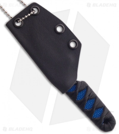 Sam Eddleman Wharncliffe Dashi Neck Knife Cord Wrap Blue Rayskin (2" Plain) 4 Sam Eddleman Wharncliffe Dashi Neck Knife Cord Wrap Blue Rayskin (2" Plain) - Image 2