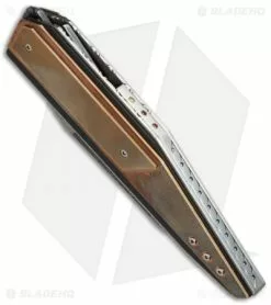 Corrie Schoeman D-TER Flipper Knife Copper Beryllium (3.375" Damascus) -Avokelavavat Sales Store schoeman d ter cu tx bottom cm