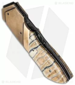 Corrie Schoeman D Vour Flipper Knife Mammoth/Bronze (3.25" Damascus) 7 Corrie Schoeman D Vour Flipper Knife Mammoth/Bronze (3.25" Damascus) -Avokelavavat Sales Store schoeman d vour 2015 side cm