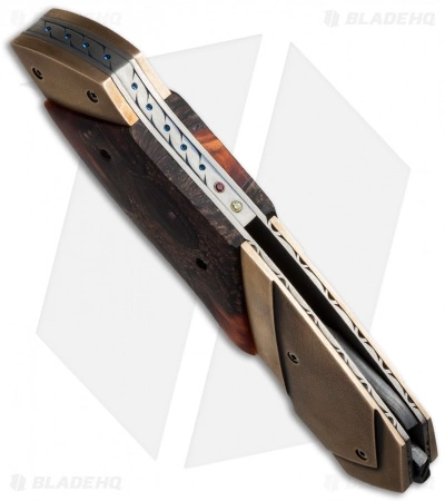 Corrie Schoeman D Vour Flipper Knife Banksia Pod/Bronze (3.375" Damascus) 4 Corrie Schoeman D Vour Flipper Knife Banksia Pod/Bronze (3.375" Damascus) - Image 2