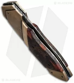 Corrie Schoeman D Vour Flipper Knife Banksia Pod/Bronze (3.375" Damascus) 7 Corrie Schoeman D Vour Flipper Knife Banksia Pod/Bronze (3.375" Damascus) -Avokelavavat Sales Store schoeman d vour oct 2014 side