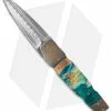 Corrie Schoeman X-Pose Flipper Knife Verdite/Bronze (3.375" Damascus)