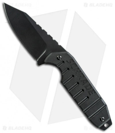 Schrade SCHF16 Neck Knife Reverse Tanto Fixed Blade (3.1" Black Plain) 3 Schrade SCHF16 Neck Knife Reverse Tanto Fixed Blade (3.1" Black Plain)