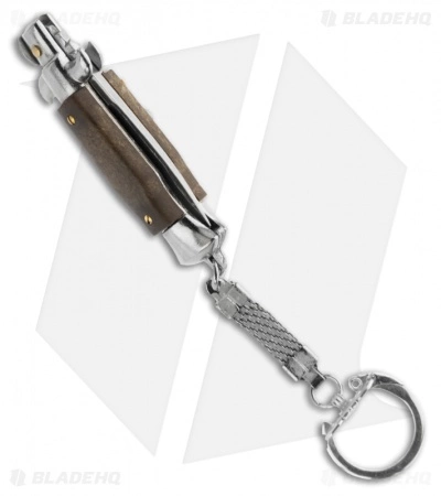 SKM 4" Keychain Stiletto Automatic Knife Sim Wood (1.6" Satin Flat) 4 SKM 4" Keychain Stiletto Automatic Knife Sim Wood (1.6" Satin Flat) - Image 2