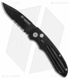 Smith & Wesson Extreme Ops Drop Point Automatic Knife (3.25" Black Serr) SW50BS