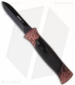 AKC 777 Blackfinger Dagger OTF Automatic Knife Snake (3.375" Black)