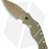 Sniper Bladeworks LPC Framelock Folder Green Knife (3.75" Brown Plain)