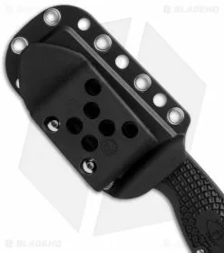 Spyderco Enuff Sheepfoot Fixed Blade Knife (2.75" Satin Serr) FB31SBK -Avokelavavat Sales Store spyderco enuff ser fb31sbk black sheath side