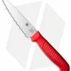 Spyderco 4" Serrated Paring Knife Red Sermollan K05SRD