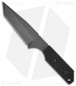 Strider Knives DB-L GG Tanto Fixed Blade Knife W/ Black Gunner Grip (4.1" Black)