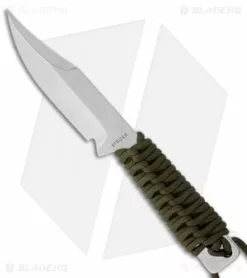 Strider Knives Strider WP Bowie Knife Fixed Blade W/ Olive Cord Wrap (4" Stonewash)