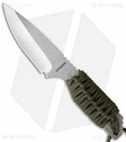 Strider Knives Strider Model SA-L Fixed Blade Knife OD Green Cord Wrap (4" Stonewash)
