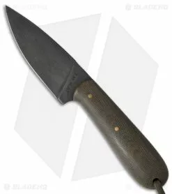 T.M. Hunt Custom Fixed Blade Knife Green Micarta (3.5" Black)