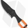 TOPS Knives Key-D Knife Orange Cord Wrapped Fixed Blade (3.5" Black Plain)