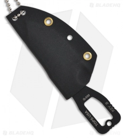 TOPS Knives Key B Fixed Blade Knife (2.5" Black Plain) KEY-B 4 TOPS Knives Key B Fixed Blade Knife (2.5" Black Plain) KEY-B - Image 2