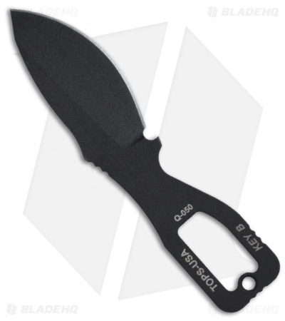 TOPS Knives Key B Fixed Blade Knife (2.5" Black Plain) KEY-B 3 TOPS Knives Key B Fixed Blade Knife (2.5" Black Plain) KEY-B