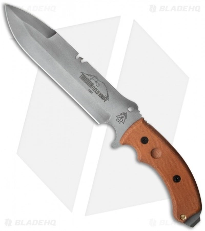 TOPS Knives D/E Tahoma Field Knife Tan Canvas Micarta (8.375" Gray) TAHO-01 3 TOPS Knives D/E Tahoma Field Knife Tan Canvas Micarta (8.375" Gray) TAHO-01