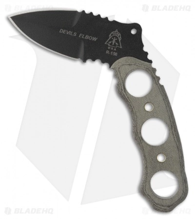 TOPS Knives Devil's Elbow XL Knife Fixed Blade (2.13" Black Plain) DEV-01 3 TOPS Knives Devil's Elbow XL Knife Fixed Blade (2.13" Black Plain) DEV-01