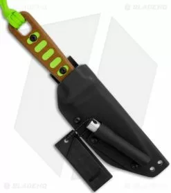 TOPS Knives Lite Trekker Tan/Green Fixed Blade Knife (4.25" Black Plain) TLT-01 -Avokelavavat Sales Store tops lite trekker tptlt01 green sheath