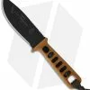 TOPS Knives Lite Trekker Tan/Black Fixed Blade Knife (4.25" Black Plain) TLT-01 -Avokelavavat Sales Store tops lite trekker tptlt01 op black