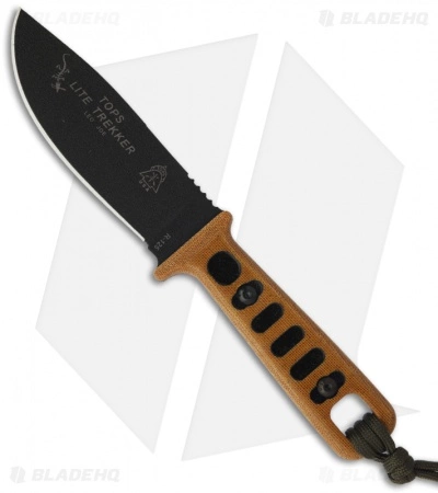 TOPS Knives Lite Trekker Tan/Black Fixed Blade Knife (4.25" Black Plain) TLT-01 3 TOPS Knives Lite Trekker Tan/Black Fixed Blade Knife (4.25" Black Plain) TLT-01
