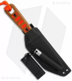 TOPS Knives Lite Trekker Tan/Orange Fixed Blade Knife (4.25" Black Plain) TLT-01 -Avokelavavat Sales Store tops lite trekker tptlt01 orange sheath