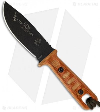 TOPS Knives Lite Trekker Tan Fixed Blade Knife (4.25" Black Plain) TLT-01 3 TOPS Knives Lite Trekker Tan Fixed Blade Knife (4.25" Black Plain) TLT-01
