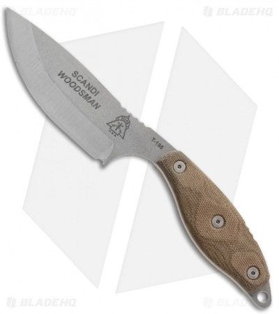 TOPS Knives Scandi Woodsman Fixed Blade Knife (3.5" Stonewash) SWOOD-3.5 3 TOPS Knives Scandi Woodsman Fixed Blade Knife (3.5" Stonewash) SWOOD-3.5
