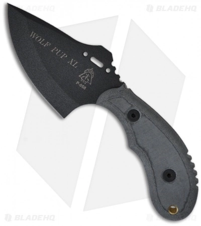 TOPS Knives Wolf Pup XL Fixed Blade Knife (3.5" Black Plain) WP011 3 TOPS Knives Wolf Pup XL Fixed Blade Knife (3.5" Black Plain) WP011