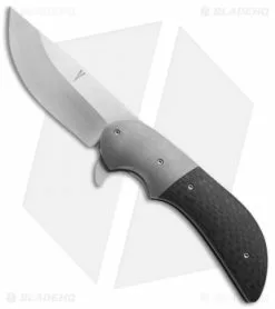 Jeff VanderMeulen Custom Micro Intro Flipper Knife Carbon Fiber (3.25" Satin)