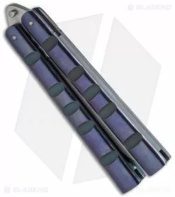 Reese Weiland / Ron Miller Custom Balisong Ti Channel Purple Ano (3.25" Satin) -Avokelavavat Sales Store welland miller ti channel ball purp side