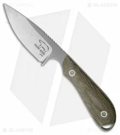 White River Knife & Tool White River Knives Caper Fixed Blade Knife OD Green Micarta (3" Stonewash)