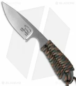 White River Knife & Tool White River Knives Backpacker Knife Green Camo Paracord (3" Stonewash)